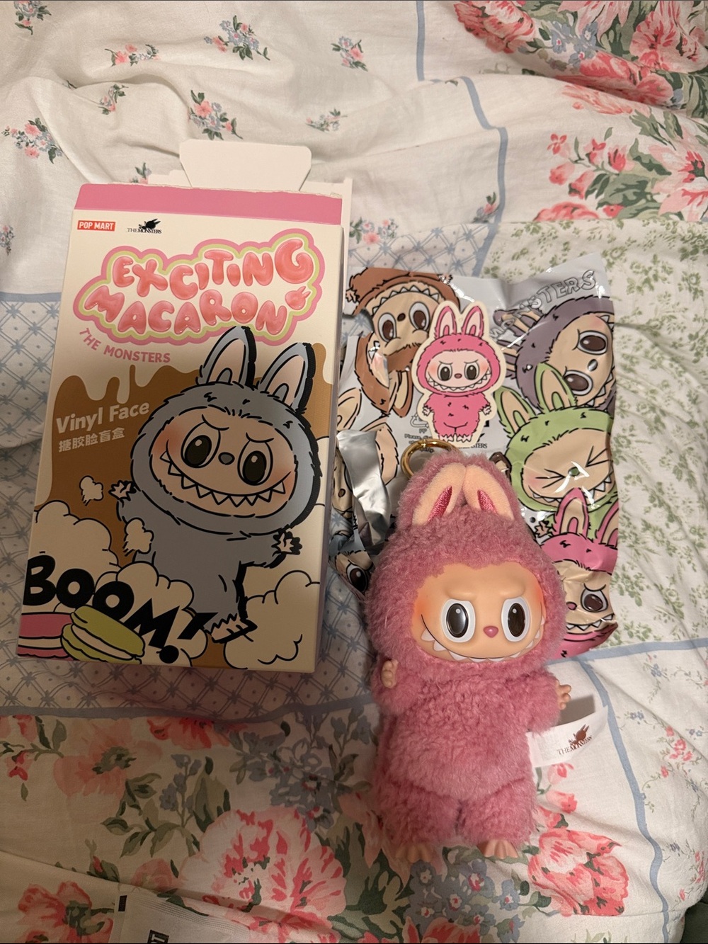 POP MART Labubu The Monsters Exciting Macaron Plush - Lychee Berry (Pink)